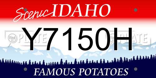 Y7150H Idaho License Plate