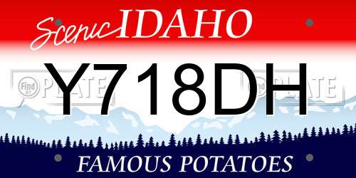 Y718DH Idaho License Plate