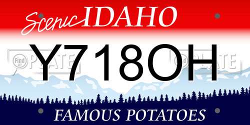 Y718OH Idaho License Plate