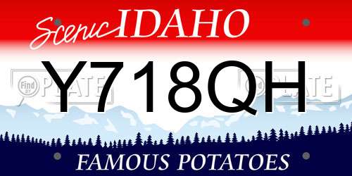 Y718QH Idaho License Plate