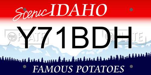 Y71BDH Idaho License Plate