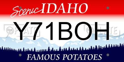 Y71BOH Idaho License Plate