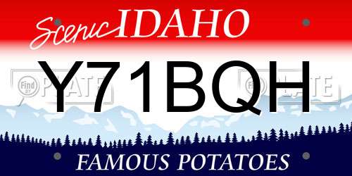 Y71BQH Idaho License Plate