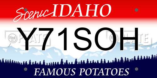 Y71SOH Idaho License Plate