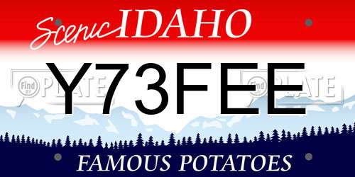 Y73FEE Idaho License Plate