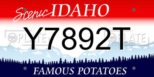 Y7892T Idaho License Plate
