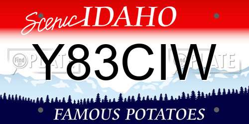 Y83CIW Idaho License Plate