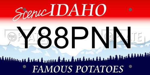 Y88PNN Idaho License Plate