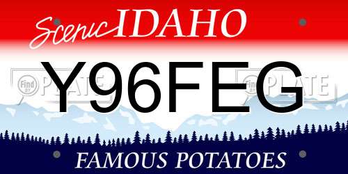 Y96FEG Idaho License Plate