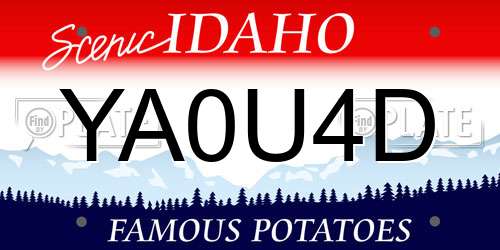 YA0U4D Idaho License Plate