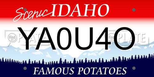 YA0U4O Idaho License Plate
