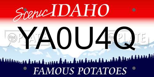 YA0U4Q Idaho License Plate