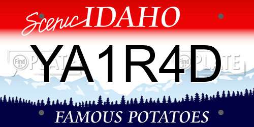 YA1R4D Idaho License Plate