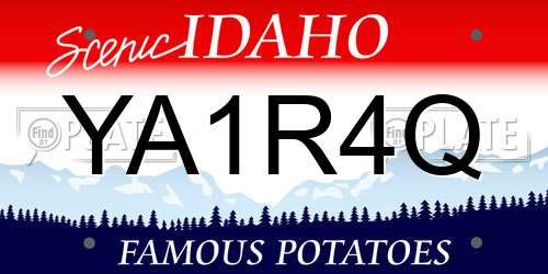 YA1R4Q Idaho License Plate