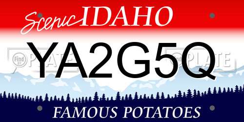 YA2G5Q Idaho License Plate