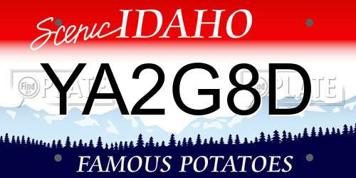 YA2G8D Idaho License Plate