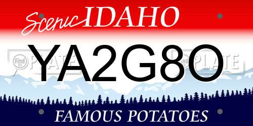 YA2G8O Idaho License Plate