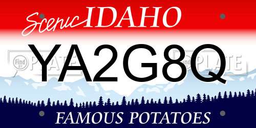 YA2G8Q Idaho License Plate