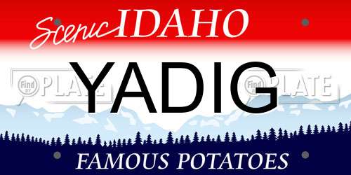 YADIG Idaho License Plate