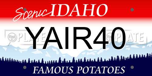 YAIR40 Idaho License Plate