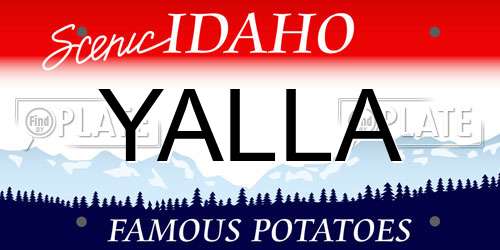 YALLA Idaho License Plate