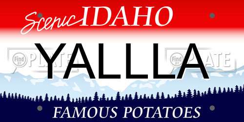 YALLLA Idaho License Plate