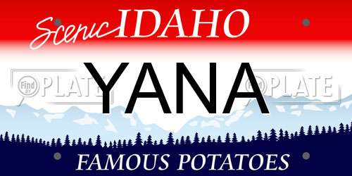 YANA Idaho License Plate