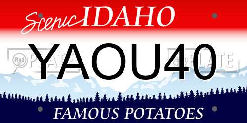 YAOU40 Idaho License Plate