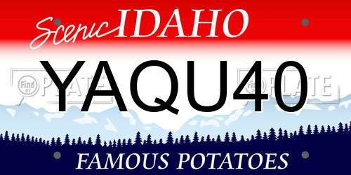YAQU40 Idaho License Plate