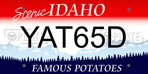 YAT65D Idaho License Plate