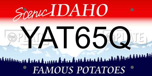 YAT65Q Idaho License Plate