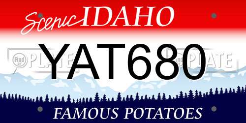 YAT680 Idaho License Plate