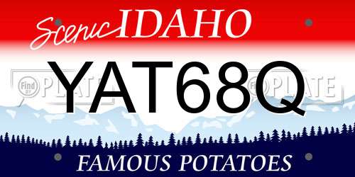 YAT68Q Idaho License Plate