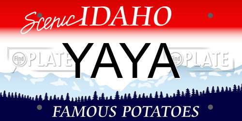 YAYA Idaho License Plate
