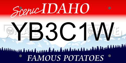 YB3C1W Idaho License Plate