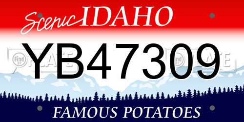 YB47309 Idaho License Plate