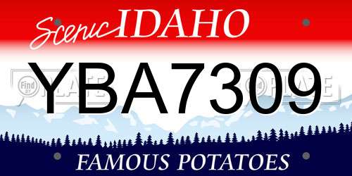 YBA7309 Idaho License Plate