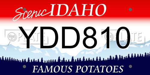 YDD810 Idaho License Plate