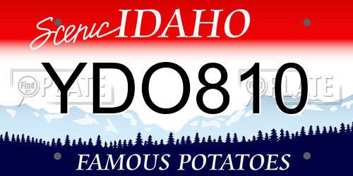 YDO810 Idaho License Plate