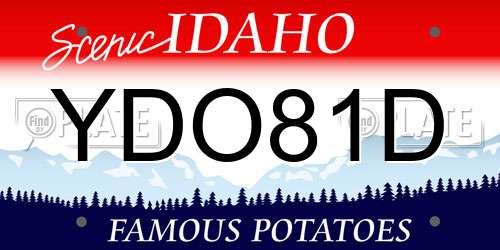 YDO81D Idaho License Plate