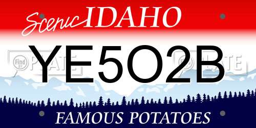 YE5O2B Idaho License Plate