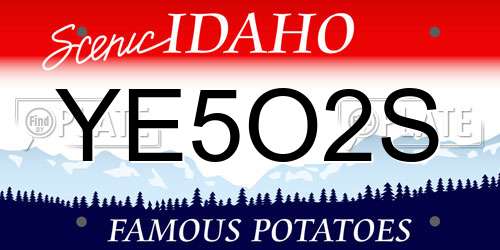 YE5O2S Idaho License Plate