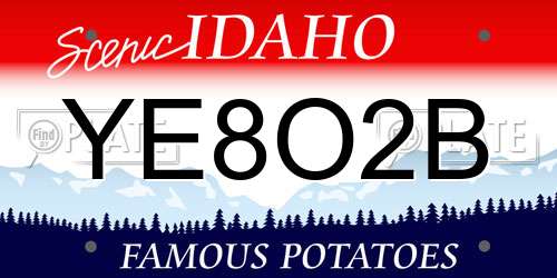 YE8O2B Idaho License Plate