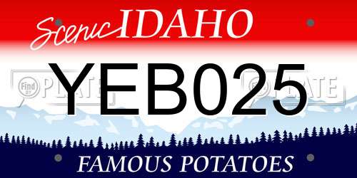 YEB025 Idaho License Plate