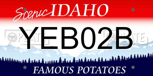 YEB02B Idaho License Plate