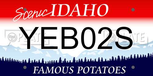 YEB02S Idaho License Plate