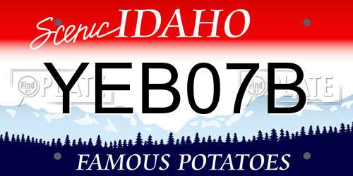 YEB07B Idaho License Plate