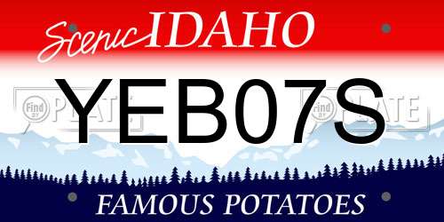 YEB07S Idaho License Plate