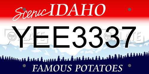YEE3337 Idaho License Plate