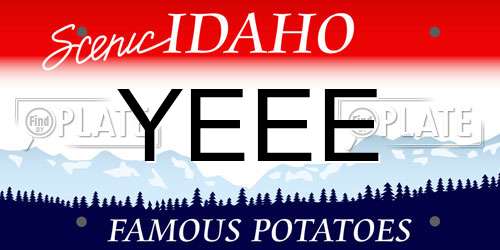 YEEE Idaho License Plate
